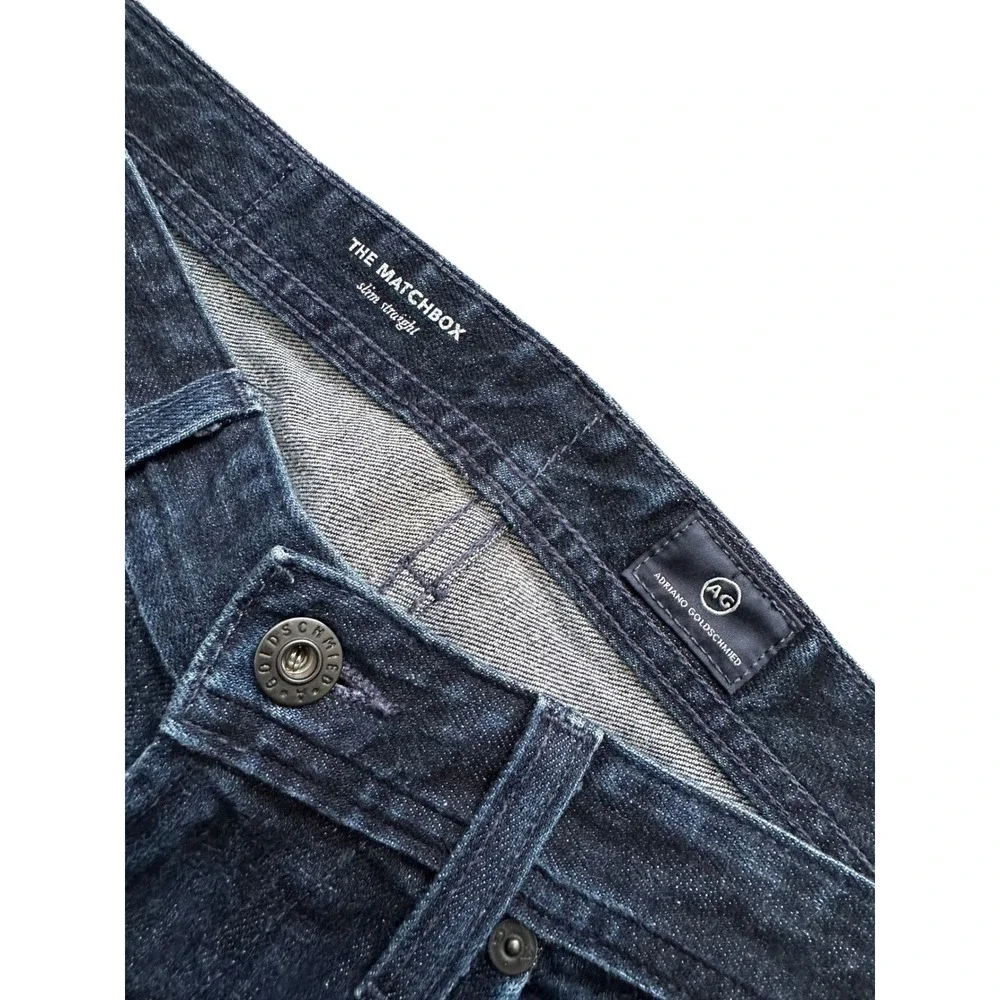 Minimalist AG Adriano Goldschmied Matchbox Slim Straight Jeans 29 Dark Indigo